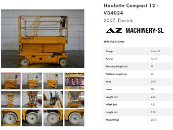 Plataforma de tijeras HAULOTTE Compact 12