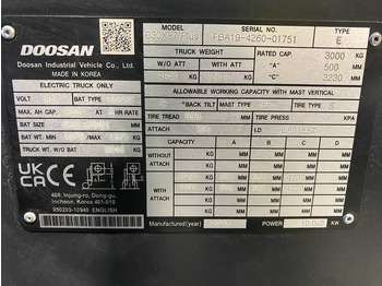 Carretilla elevadora eléctrica Doosan B30X-7 PLUS: foto 5