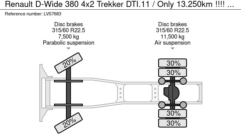 Cabeza tractora Renault D-Wide 380 4x2 Trekker DTI.11 / Only 13.250km !!!!: foto 19